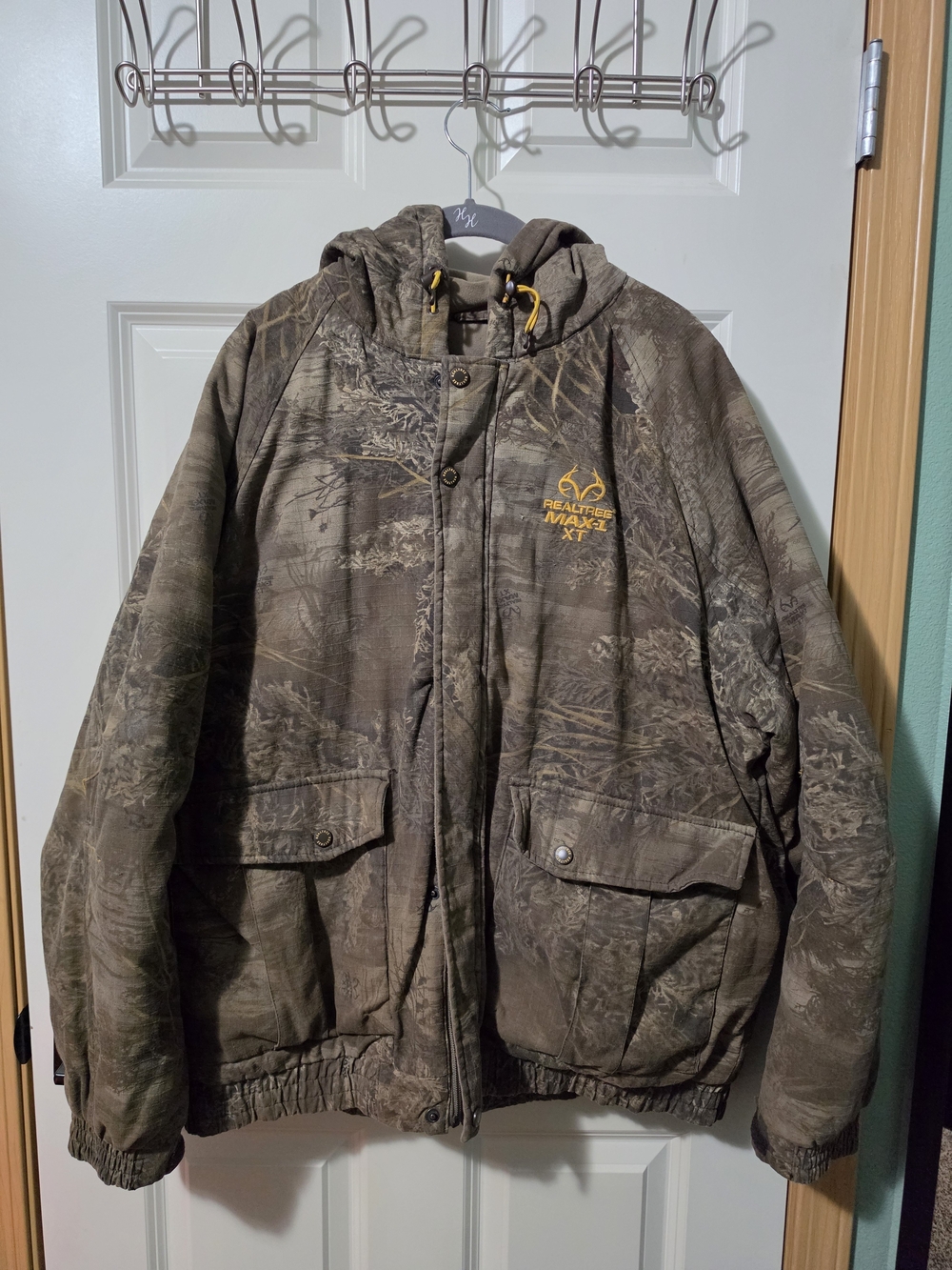 Realtree Max-1 XT Camo Mens Hunting Hooded Jacket Size XL